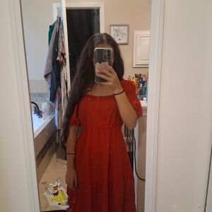 SHEIN Vibrant Red Casual Teens Dress